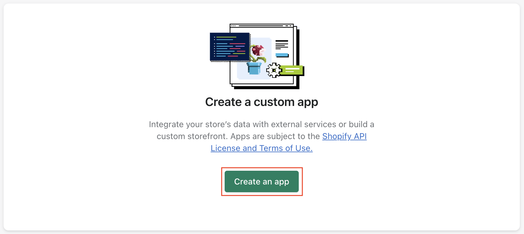 Create an app button